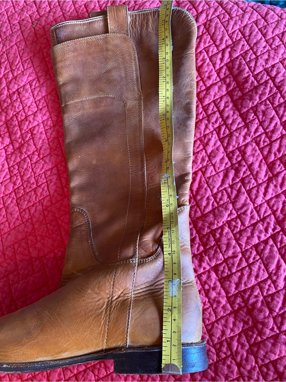 Frye Tall Leather Riding Boots Cognac Brown 6 1/2 Classic Equestrian - Picture 13 of 14
